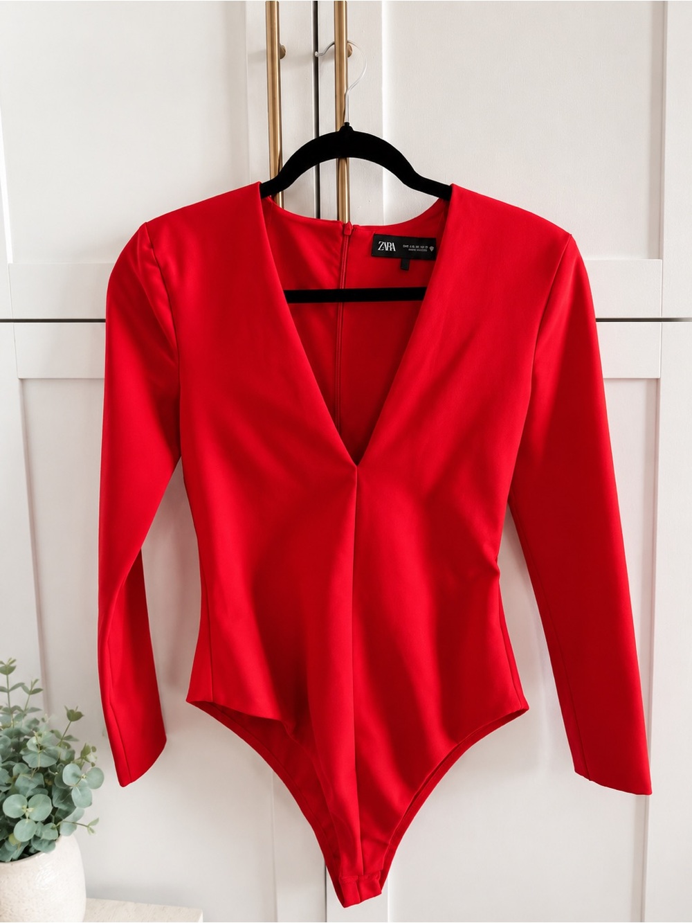 Zara Red Long Sleeve Bodysuit Size S – Worn Once